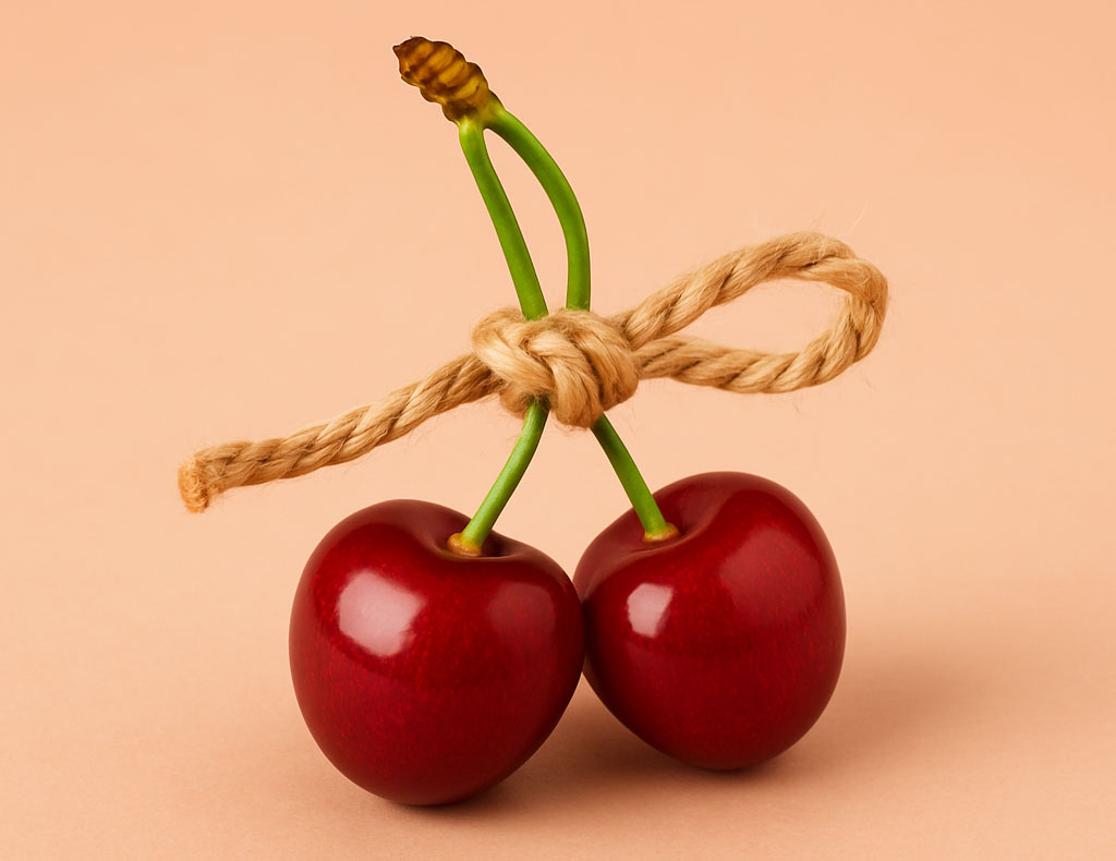 Hand resting gently over someone’s groin, suggesting negotiated kink